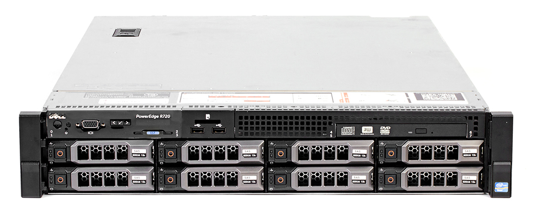 Подробное фото Сервер DELL PowerEdge R720 2x Xeon E5-2650v2 96Gb 10600R DDR3 8x noHDD 3.5" SAS RAID Perc H710 mini, 512Mb, DVD, 2*PSU 750W