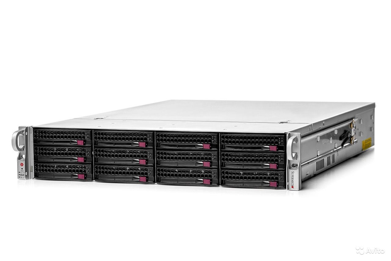 Подробное фото Сервер Supermicro 6027R Xeon 2x E5-2670v2 96Gb 10600R DDR3 12x noHDD 3.5" SAS RAID LSI 9220-8i, 2*PSU 920W