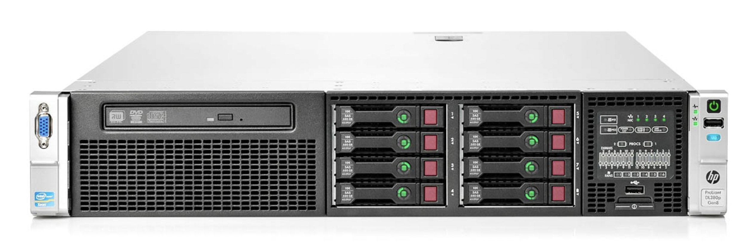 Подробное фото Сервер HP Proliant DL380P G8 Xeon 2x E5-2620v2 32Gb 10600R DDR3 8x noHDD 2.5" SAS RAID p420i, 512Mb 2xPSU 460W