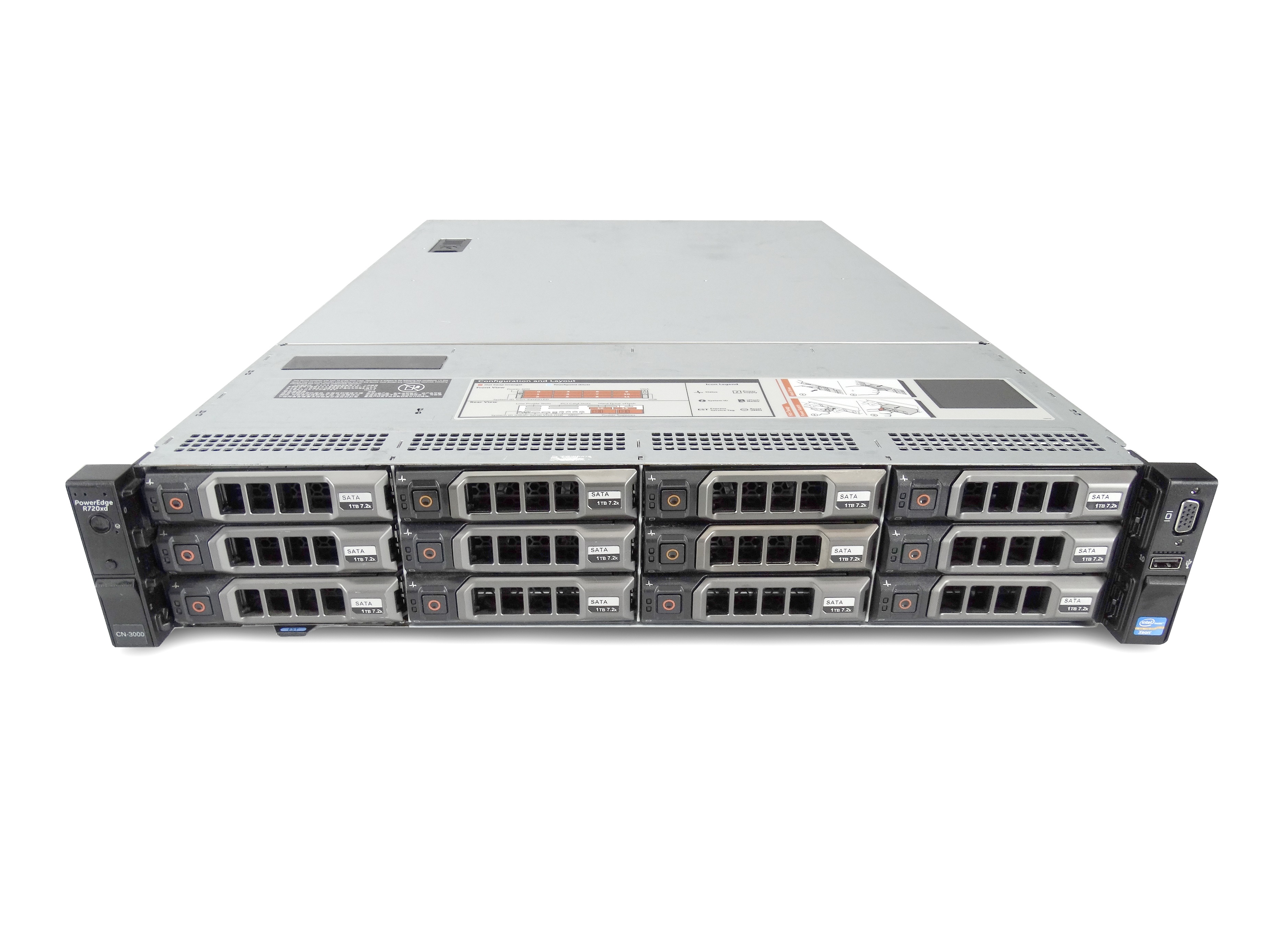 Подробное фото Сервер DELL PowerEdge R720xd 2x E5-2695v2 256Gb 10600R DDR3 12x noHDD 3.5" SAS RAID Perc H710 mini, 512Mb, 2*PSU 750W