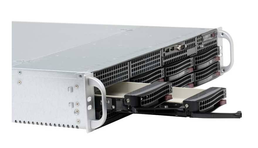 Подробное фото Сервер Supermicro 6027R 2*Xeon E5-2670 48Gb 10600R DDR3 8x noHDD 3.5" C206 SATA/SSD SATA, 2xPSU 740W