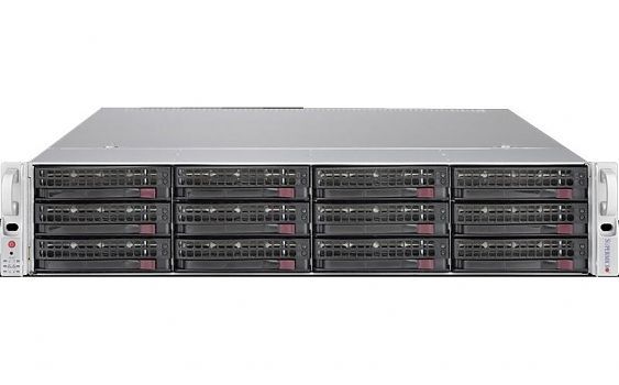 Подробное фото Сервер Supermicro 6028U 2x Xeon E5-2699v3 128Gb 2133P DDR4 12x noHDD 3.5" RAID AOC-S3008L-H8E, 2*PSU 1000W
