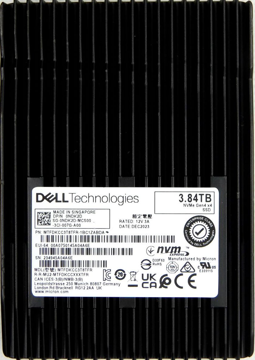 Твердотельный диск SSD 2,5" 3.84Tb Micron NVMe U.3 