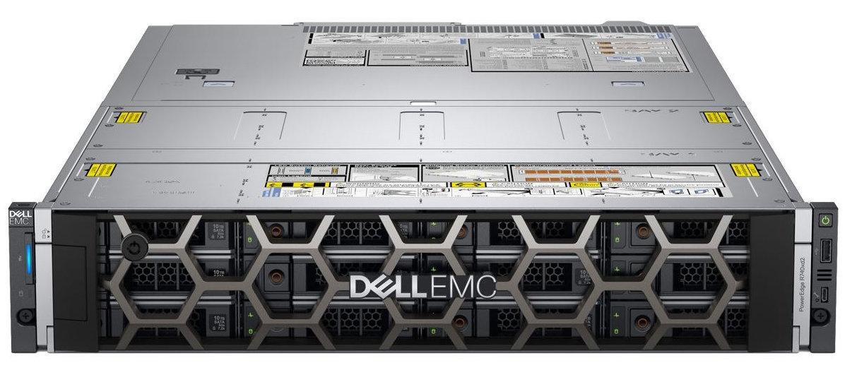 Подробное фото Сервер DELL PowerEdge R740XD2 24LFF Xeon 2x Gold 6234 192Gb 2133P DDR4 24x noHDD 3.5", SAS  HBA330, 2*PSU 750W