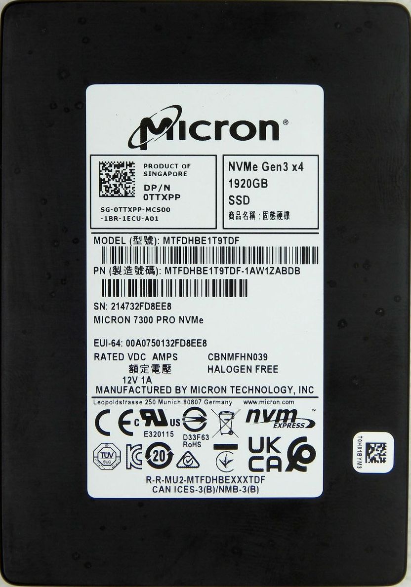 Твердотельный диск SSD 1.92Tb  Micron NVME