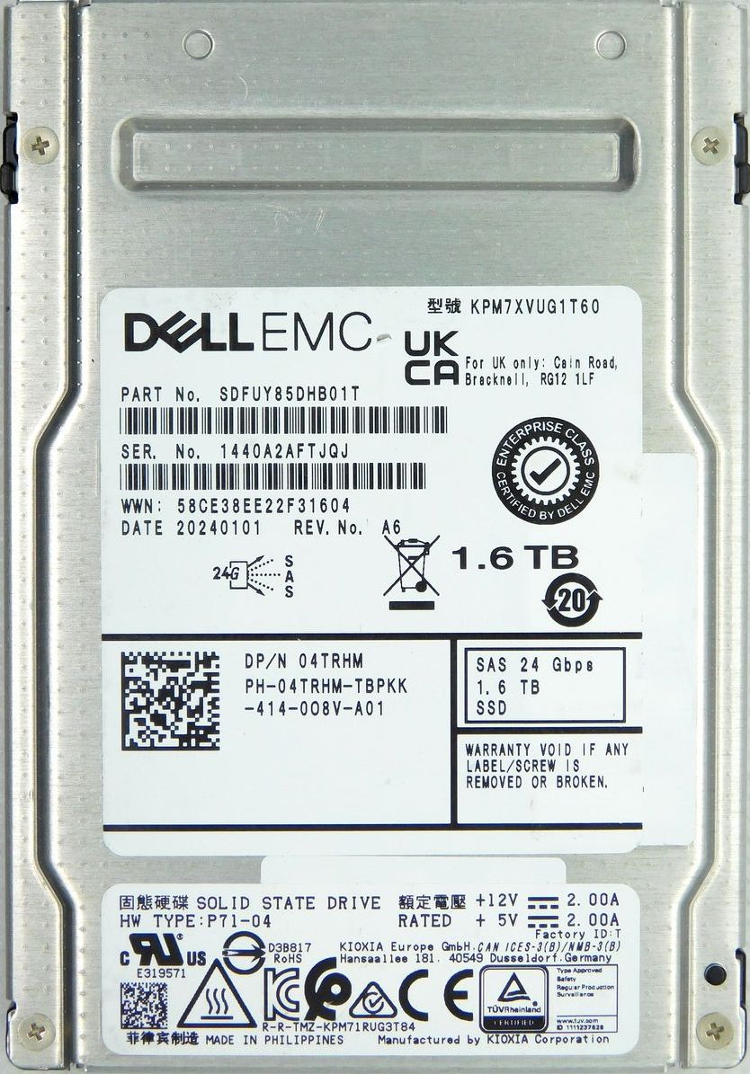 Твердотельный диск SSD 2,5" 1.6TB Kioxia SAS 24G 