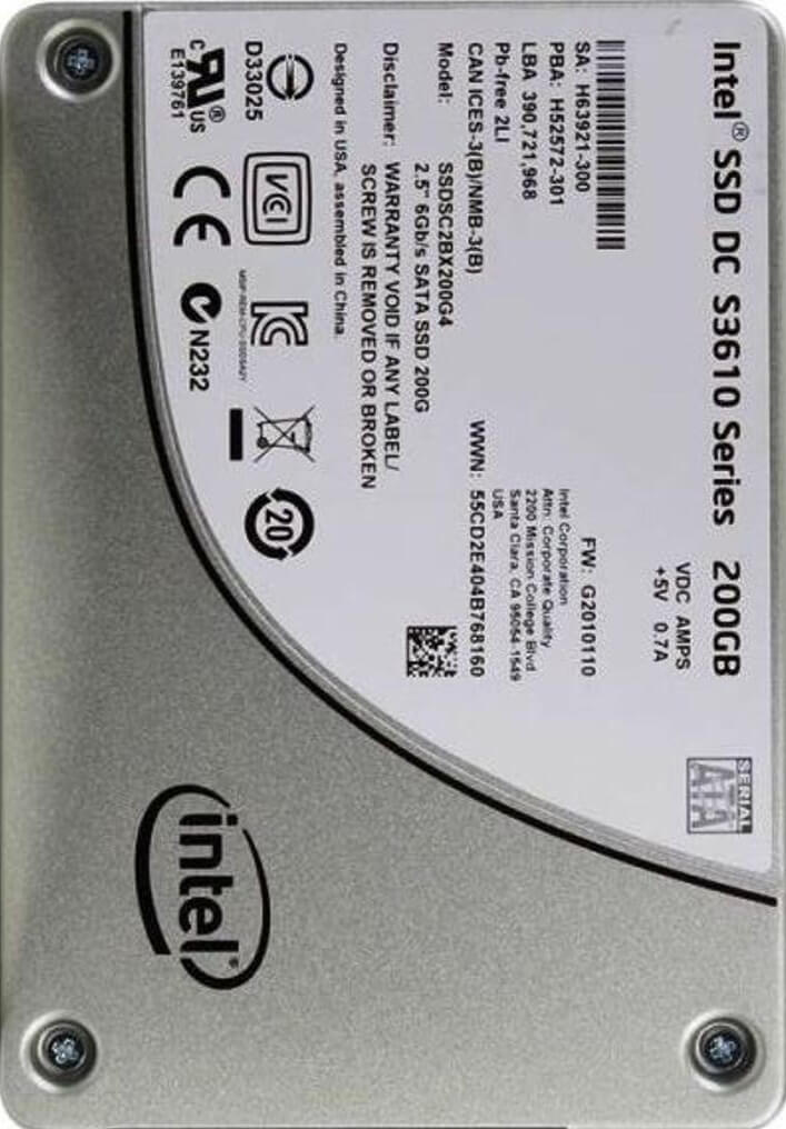 Твердотельный диск SSD 2.5" 200Gb Intel SATA 6G