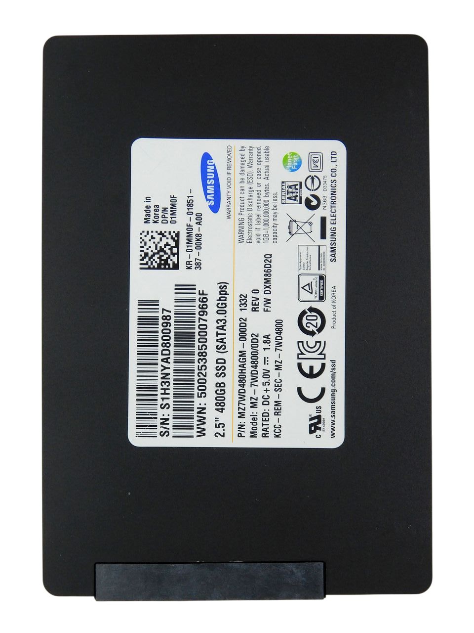 Твердотельный диск SSD 2.5" 480Gb Samsung SATA 3G